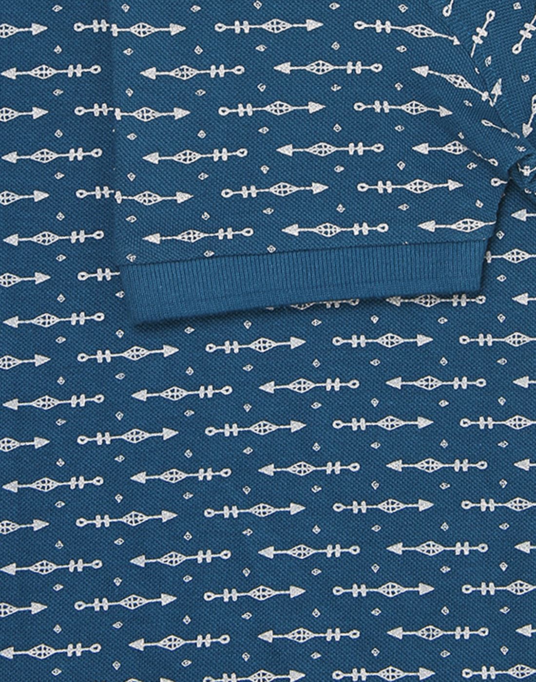 Flying Machine Boys Casual Wear Printed Blue T-Shirt